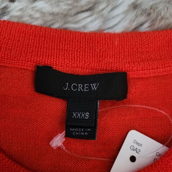 J. Crew Long Sleeve Button Down Cardigan Sweater Orange with Gold Buttons XXXS - Picture 2 of 10